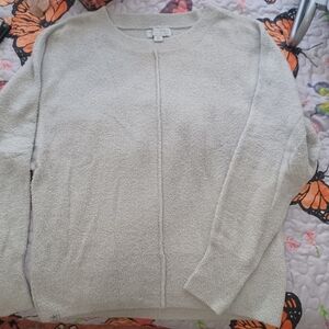 Barefoot Dreams Silver Dolman Sleeve Crew Neck Sweater Luxuriously Soft Knit